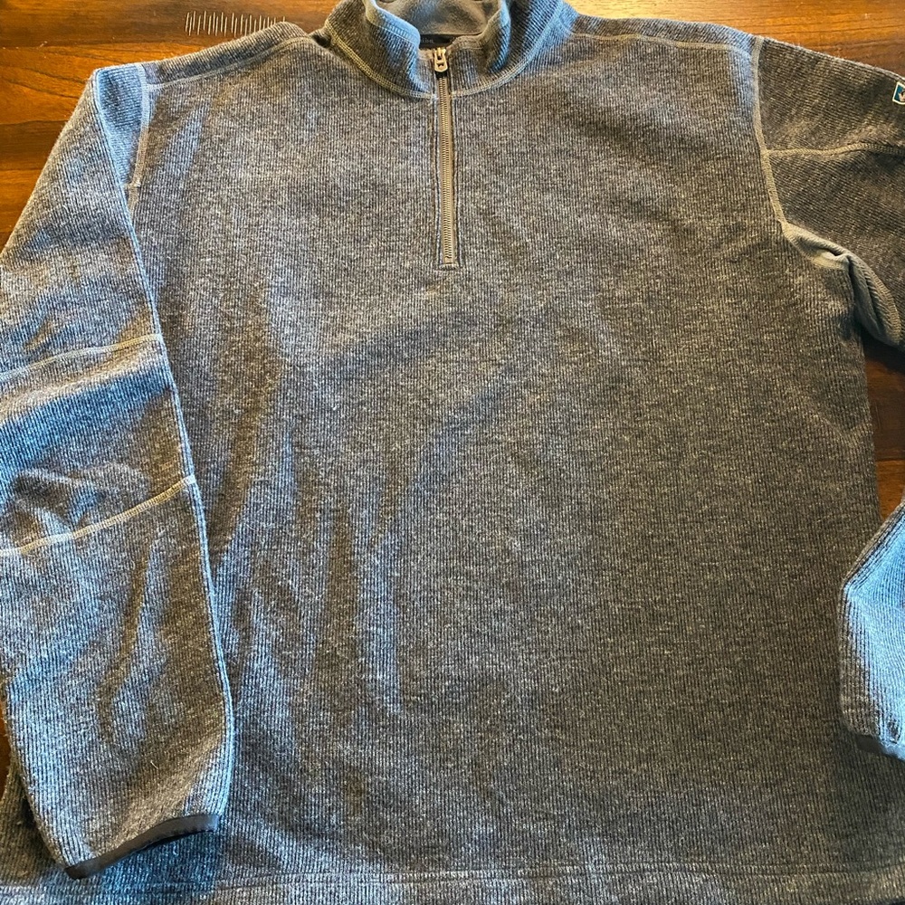 SOLD Kuhl Mens Thermokore Fleece Wool Blend Sweater Sz XXXL Gray Black Full Zip